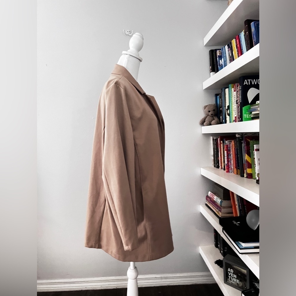 EILEEN FISHER Womens Beige Notch Collar Back Vent Long Sleeve Jacket Sz XL - Picture 8 of 13